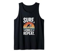 Surf Chill Repeat Turtle Sunset Sea Tank Top