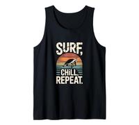 Surf Chill Repeat Turtle Sunset Sea Tank Top