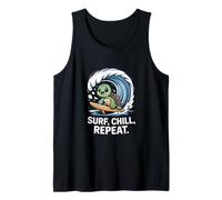 Surf Chill Repeat Turtle Sunset Sea Tank Top