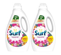 Surf Concentrated Liquid Detergent Long Lasting Fragrance and Made with Natural Essential Oil Tropical Lily or Coconut Bliss Family Pack 1.62 Litre, 60 Washes (Tropical Lily, Buy 2)