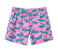 SURF CUZ Mens Swim Trunks 5 Inch Swim Shorts Quick Dry Bathing Suits for Men Beach Shorts Mesh Lining Swimming Trunks, Pink Crocodile, L