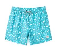 SURF CUZ Mens Swim Trunks 5 Inch Swim Shorts Quick Dry Bathing Suits for Men Beach Shorts Mesh Lining Swimming Trunks, Blue Flamingos, L