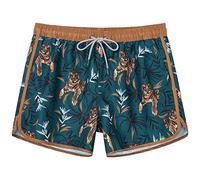 SURF CUZ Mens Swim Trunks 5'' Swim Shorts Vintage Bathing Suits with Mesh Lining 80s 90s Retro Swimwear Board Shorts, Jungle King, M