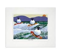 'Surf Dude' Mounted Print by Thomas Joseph - Sheep Art