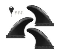 Surf Fin Single Tab & Twin Tabs Fins For Longboard Surfboard Paddleboard Thruster Set 437 Style(P-437black)