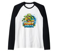 Surf Freak Funny Surfing Lover Surfer Quote Surfboard Saying Raglan Baseball Tee