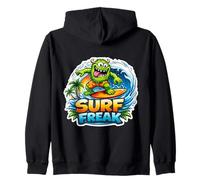 Surf Freak Funny Surfing Lover Surfer Quote Surfboard Saying Zip Hoodie