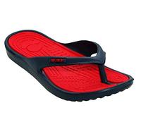 Surf Ladies Navy/Aqua Blue & Navy/Light Green Eva Toe Post Flip Flop Sandals Summer Flat Beach Shoe (Red, 5)