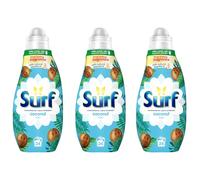 Surf Liquid Detergent & Fabric Conditioner Coconut Bliss 648ml 24 Washes Long Lasting Fresh Fragrance with Natural Essential Oils Clothes Softener Laundry Care Pack of 3