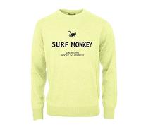 Surf Monkey DRESSED IN MUSIC PLAY WITH ME Men/women Classic Crew Neck Sweatshirt - Organic Cotton Sweatshirt, light yellow, XL