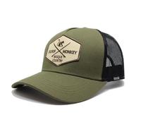 Surf Monkey | Origins Baseball Adjustable Trucker Cap - Organic Cotton - One Size, Olive / Black, One size