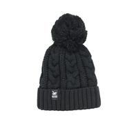 Surf Monkey Unisex Winter Hat with Pom Pom, One Size, Fleece Lining, Black/White, One Size