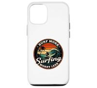 Surf More Surfing Worry Less Retro Sunset Surfer Design Case for iPhone 12/12 Pro