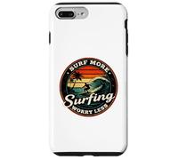 Surf More Surfing Worry Less Retro Sunset Surfer Design Case for iPhone 7 Plus/8 Plus