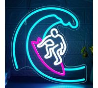 Surf Neon Sign for Wall Decor Surfboard LED Neon Light for Man Cave | Business Summer LED Light Up Sign for Beach Surf Accessories Shop Club Gym Game Room Bedroom Birthday Gifts Size13.7*12.9 In