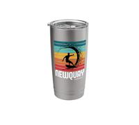 Surf Newquay Cornwall Beach Vintage Retro Surfing Stainless Steel Insulated Tumbler