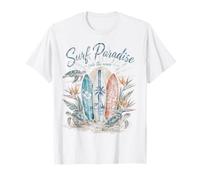 Surf Paradise Ride The Wave Three Surfboards Sea Turtle T-Shirt
