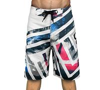 Surf Quick Drying Beach Pants Shorts,Below Knee Board Trunks,Mens Fashion Leisure and Fitness Overalls,Sports Plus Size Five Mens Swim Trunks,Elastic Waist Board Shorts Beach Pants White