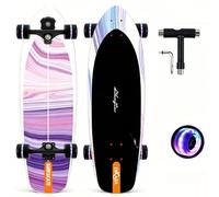 Surf Skateboards 30" x 9.5" Youth Surfskate Cruiser Surf-Like for Beginners Double Kick Deck Girls or Boys Kids Complete Skateboard (Star Trail)
