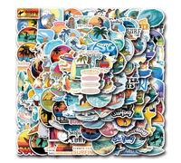 Surf Stickers 100 Pieces Cute Decoration for Car Laptop Skateboard Bicycle Moped Motorcycle Bicycle Computer Suitable for Adults Children Surfing Gifts Surfboard Sticker Set