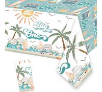 Surf The Big One Tablecloth Surfing 1st Birthday Table Covers for Hawaiian Palm Tree Retro Summer Beach Wave Theme Boy Surfing First Birthday Baby Shower Party Decorations Supplies