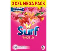 Surf Tropical Lily Washing Powder, Bio Laundry Detergent, Long-Lasting Fragrance with Natural Essential Oil, 6.25 kg, 125 Washes
