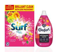 Surf Tropical Lily & Ylang-Ylang Laundry Powder 130 washes 6.5 kg with Comfort Fuchsia Passion Fabric Conditioner 58 washes 870 ml