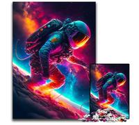 Surf with Aliens 1000 Pieces Puzzles for Adults Jigsaw Puzzles Ideal for Family Fun, Relaxation 50x75CM/19.68x29.52inch