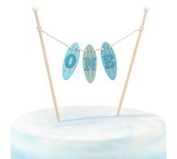 Surf wood 1st Birthday Cake Topper - The Big One First/1st Birthday Decorations, Ocean Surf First Birthday Cake Topper Decor (blue)