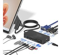 Surface Dock, Microsoft Surface Docking Station with HDMI x2, VGA, RJ45, USB3.0, USB-C, SD, TF, Audio for Surface Pro 9/8/X/7/6/4/3, Surface Laptop 4/3/2/1, Surface Laptop go, Surface Book 3/2/1