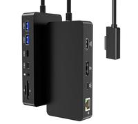 Surface Docking Station 12-in-1, Triple Display 4K@60Hz Dock with HDMI, DP, USB-C, 4-Screen Support, 4 USB Ports, SD/TF, Audio for Surface Pro 11/10/9/8/7, Surface Laptop, Book, Go