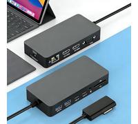 Surface Docking Station with Triple Displays Dual HDMI + VGA with Power Adapter,12 in 1 Surface Dock 2 for Microsoft Surface Pro 12/11/10/9/8/X/7/6/5/4/3,Surface Laptop 7/6/5/4/3/2/1,Surface Book Go