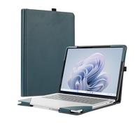 Surface Laptop Studio 2 (2023) / Studio (2022) Case - All-Inclusive Anti-Fall Protective Shell, 14.4 Inch PU Leather Inner Bag Cover (Plain Dark Green)