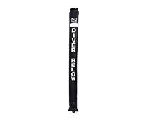 Surface Marker Buoy SMB Scuba OPRV with UV Durable TPU Flange Antiexplosion Diving Safety Gear Diver Below Sausage Signal Tube Style 21, black, 1.5m*15 cm