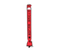 Surface Marker Buoy SMB Scuba OPRV with UV Durable TPU Flange Antiexplosion Diving Safety Gear Diver Below Sausage Signal Tube Style 16, fluorescent red, 1.5m*18 cm