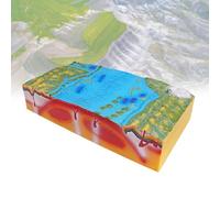 Surface Morphology Model,Plate Tectonic Model,Plate Geological Tectonics Model with Handcrafted, Safe & Durable, Cuboid Structure Science Toy School Geology Class Teaching, 60 * 31 * 15.5cm
