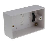 Surface Mount Back Box Pattress Box 2 Gang 47mm with Cable Holder EARTHED