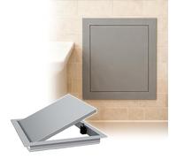 Surface-Mounted Bathroom Access Panel 12x12 16x16in, Aluminum Alloy Push-Button Electrical Wiring Service Hatch, Plumbing Wall Panel for Basements & Attics(Gray,26X26in (66x66cm))