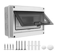 Surface-mounted Distribution Box, 8 Module Circuit Breaker Distribution Box IP65 Waterproof Fuse Box Circuit Breaker for Indoor and Outdoor Use