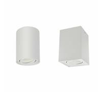 Maclean MCE426 Ceiling Light with GU10 Socket for LED Halogen Lamps Up to 40W Surface-Mounted Swiveling Aluminum (White, 1 Piece - Angular)