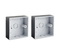 Surface Mounted Electrical pattress Box,1 Gang Black Stylish and Durable Box for Mounting Electrical Devices(2 Pack)