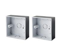 Surface Mounted Electrical pattress Box Black 1 Gang Stylish and Durable Box for Mounting Electrical Devices（2 Pack）