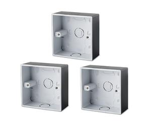 Surface Mounted Electrical pattress Box Black 1 Gang Stylish and Durable Box for Mounting Electrical Devices（3 Pack）