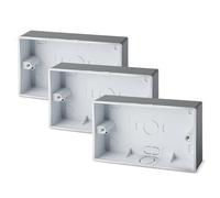 Surface Mounted Electrical pattress Box Black 2 Gang Stylish and Durable Box for Mounting Electrical Devices（3 Pack）