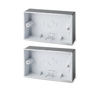 Surface Mounted Electrical pattress Box Black 2 Gang Stylish and Durable Box for Mounting Electrical Devices（2 Pack）