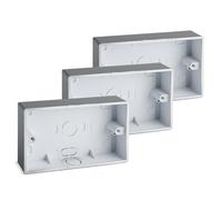Surface Mounted Electrical pattress Box,Double Installation, 2 Gang Black Stylish and Durable Box for Mounting Electrical Devices(3 Pack)