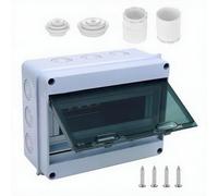 Surface-Mounted Fuse Box, 1 Row, IP65 Waterproof Switch Box, 12-Module Distribution Boxes, Sub-Distribution Boxes for Garden, Villas, Charging Stations