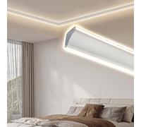 Surface-Mounted LED Aluminum Baseboard Crown Molding, Light Trough for Cafes, Bars, Restaurants, Kitchen Cabinets, Staircases