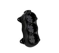 Surface-Mounted Vintage Socket Light Switch Round Retro Switch Toggle Switch Series Switch (Triple Black)