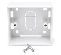 Surface Mounting Back Box for Wallplate Ethernet Faceplate, Multi Cable in/out Points (Single 86mm x 86mm x 32mm, White)